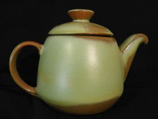 Vintage Frankoma Pottery Teapot & Lid 6t Plainsman Prairie Green 6½ " Tall