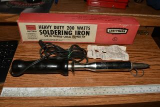 Vintage Sears Craftsman 200w Soldering Iron Heavy Duty 5/8 Chisel Copper Tip