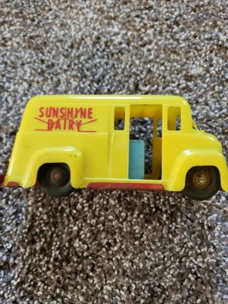 Vintage toys 1940 ' s and 1950 ' s.  Yellow Delivery Truck 2