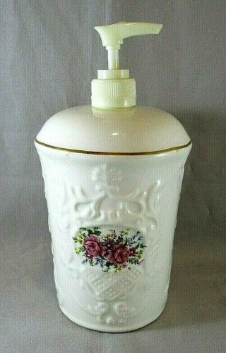 Formalities By Baum Brothers Floral Soap Or Lotion Ceramic Pump Dispenser 6.  5 "