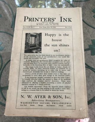 Vintage Printers’ Ink Monthly,  May 1932
