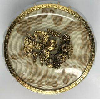 Vintage Matson Gold Dove Bird Porcelain Vanity Powder Puff Jar White & Gold 3
