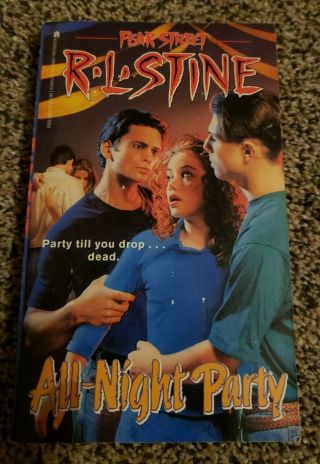 Rl Stine Fear Street Htf Vintage Book Cover All Night Party Series R.  L Ya Horror