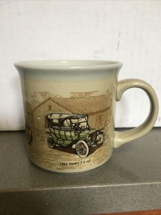 Vtg Otagiri Japan Stanley Papel Cars Coffee Cup Mug Model T Ford Stutz Bearcat