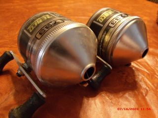 (2) Two Vintage Zebco 733 The Hawg Spincast Fishing Reel,  Made In Usa,