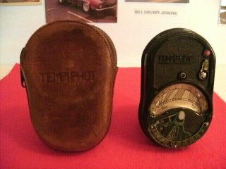 Vintage,  Antique Tempiphot Cased Light Meter Made In 1937