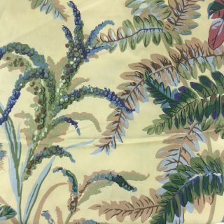 Vintage Schumacher Screen Print Fabric Floral Botanical 54 " X 7 Yards Multicolor