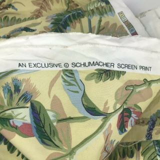Vintage Schumacher Screen Print Fabric Floral Botanical 54 