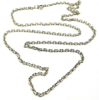 Vintage Solid Sterling Silver Cable Link Chain Necklace 66cm (26 ") Long 11.  4g