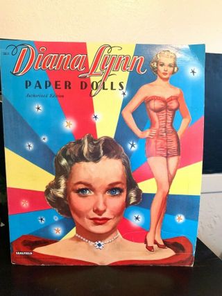 Vintage 1953 Diana Lynn Paper Dolls Saalfield Un - Cut