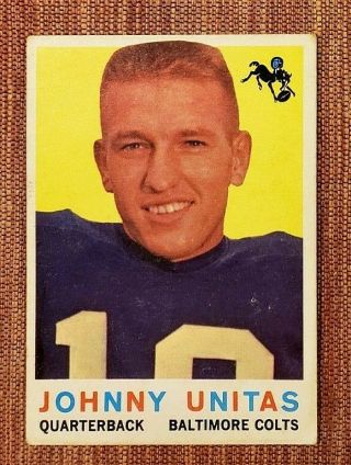 1959 Topps 1 Johnny Unitas Baltimore Colts Vintage Football Card