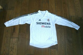 Vintage Real Madrid 2004/2005 Home Football Shirt L/s Jersey Adidas Size Medium
