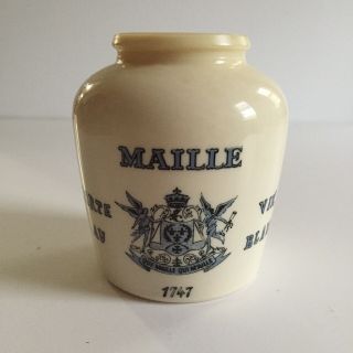 Vintage French Mustard Jar Moutarde Milk Glass