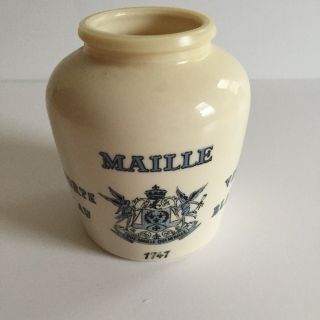 Vintage French Mustard Jar Moutarde Milk Glass 3