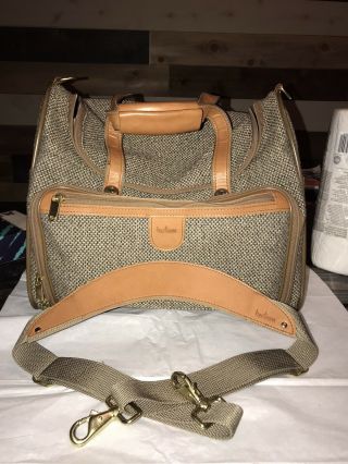 Vintage Hartmann Tweed And Leather Overnight Carry On With Shoulder Strap