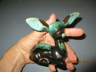 VINTAGE BLUE MOUNTAIN POTTERY DEER,  CANADA,  MULTI - COLOR GREEN BROWN BLUE 2