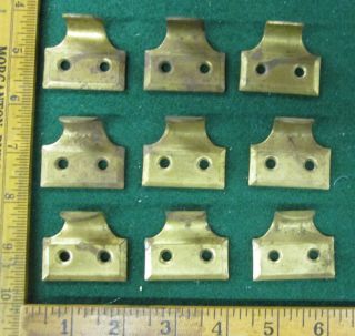 9 Vintage Heavy Brass Plated Window Lifts Or Drawer Pulls