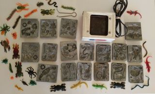 Vtg Mattel Thing Maker " Creepy Crawlers " Toy: 17 Molds,  Machine & 46 Critters