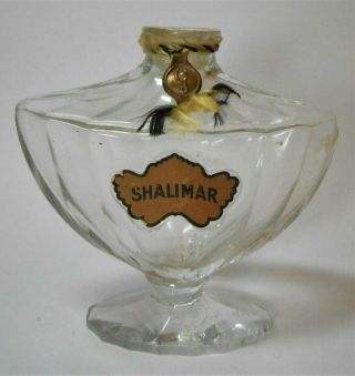 Vtg Guerlain Shalimar Perfume Bottle Numbered Baccarat Paris France No Stopper