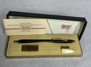 Cross Classic Black Ball Pen Gold Trim 2502 Vintage