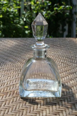 Small Vintage Clear Glass Perfume Bottle With Stopper 5 1/4 "