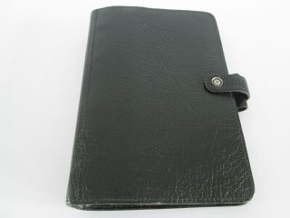Vintage Filofax Personal Size Black Leather Organiser 4 Clf 7/8 Calf