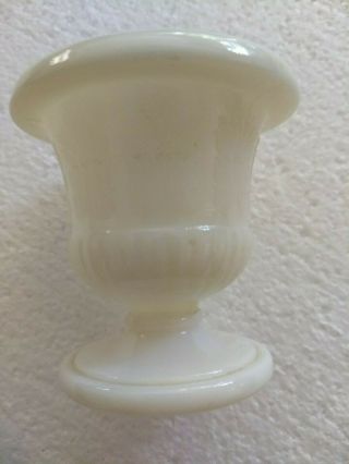 Vintage White Milk Glass Pedestal Vase Urn
