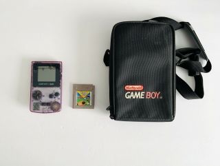 Vintage 90s Gameboy Color Clear Atomic Purple 100 With Case And Game