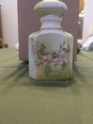 Vintage Nippon Hand Painted Floral Design Porcelain Perfume Bottle W/stopper