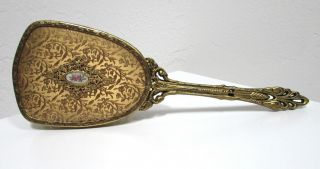 Mid Century VICTORIAN Hairbrush and Hand Mirror VANITY DRESSER SET Ornate Gold 2