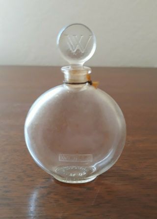 Vintage Lalique Worth Paris France Perfume Bottle With Stopper Glass
