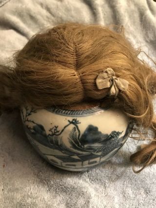Antique Human Hair Wig For Bisque Doll Germany Or French Bebé 1800s