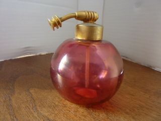 Vintage Antique Holmspray Perfume Atomizer Pink Art Deco Design Bottle