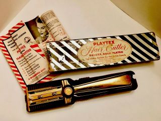 Playtex Vintage Hair Cutter Deluxe W/box & Vintage Italian Chic Barber Scissors