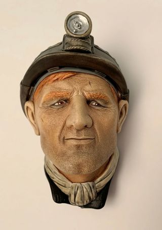 Vintage Bossons Congleton England Chalkware Head Wall Hanging Miner Dated 1983
