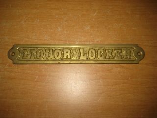 Vintage Brass Name Plate / Liquor Locker / Man Cave Bar