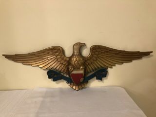 Vintage Sexton 27”cast Metal American Eagle Plaque Wall Hanging Usa