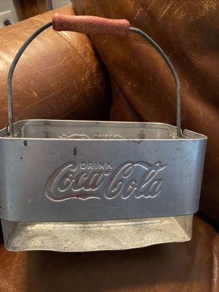 Vintage Coca Cola Soda 6 Pack Aluminum Bottle Carrier In