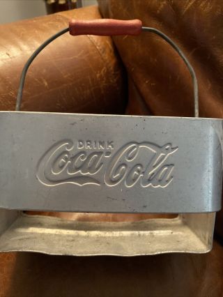 Vintage Coca Cola Soda 6 Pack Aluminum Bottle Carrier In 3