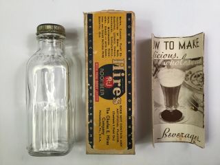 Vintage Hires Root Beer Extract Bottle W Box & Directions