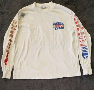 Vintage Bowl Xxiv 1990 Broncos Vs 49ers Sz.  M Longsleeve T Shirt White