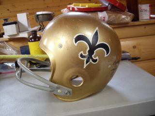 VINTAGE RAWLINGS ORLEANS SAINTS CHILDS LARGE FOOTBALL HELMET MADE IN USA 2