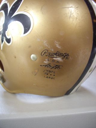 VINTAGE RAWLINGS ORLEANS SAINTS CHILDS LARGE FOOTBALL HELMET MADE IN USA 3