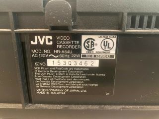 JVC VCR HR - A54U VCR PLAYER,  Vintage 3