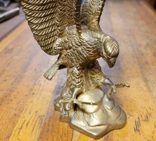 Vintage Brass American Bald Eagle Statue Figurine 10 " Retro Patriotic Americana