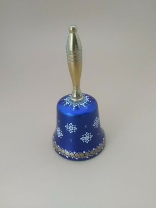 Vintage Steinbock " Email " Enamel Cobalt Blue & Snowflake Bell Switzerland