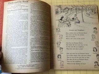 Vintage 1946 THINK - AND - DO BOOK Workbook BASIC READERS Dick & Jane Friends 2