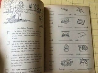 Vintage 1946 THINK - AND - DO BOOK Workbook BASIC READERS Dick & Jane Friends 3