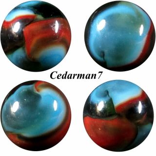 Cedarman7^ One Gorgeous Vintage Near (,) Peltier Multi Color Rainbo Marble