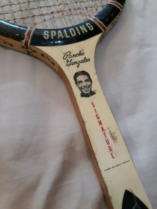 Spalding Pancho Gonzales Signature Vintage Wood Tennis Racquet 4 - 1/2